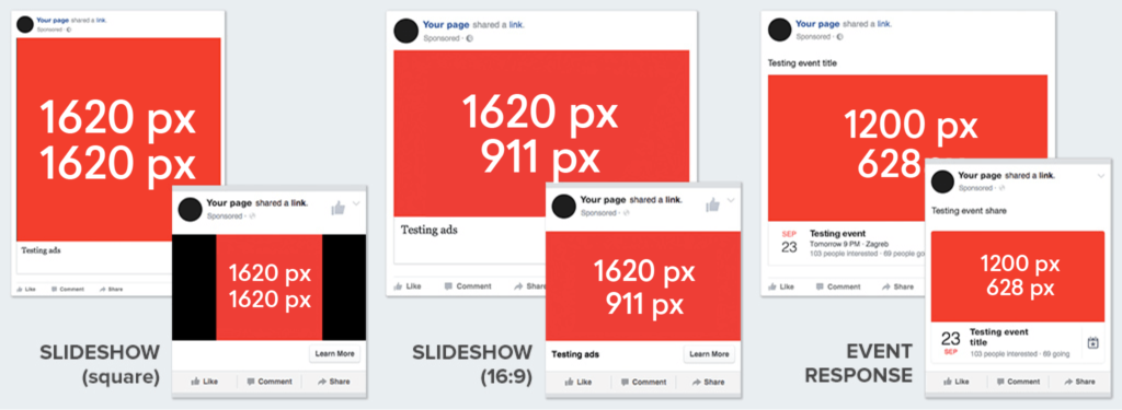 Facebook Slideshow Ad Image Dimensions